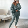 thumbnail image 2 of APEXFWDT Women's Two Piece Outfits Sweater Sets Oversized Knit Cardigan and Elastic Waisted Jogger Pants Matching Set Lounge Sets, 2 of 5