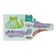 thumbnail image 2 of Kitten Cutting Board, Hand Drawn Colorful Cartoon Style Print Domestic Cats Pets Paws in Watercolors, Decorative Tempered Glass Cutting and Serving Board, Wine Bottle Shape, Multicolor, by Ambesonne, 2 of 5