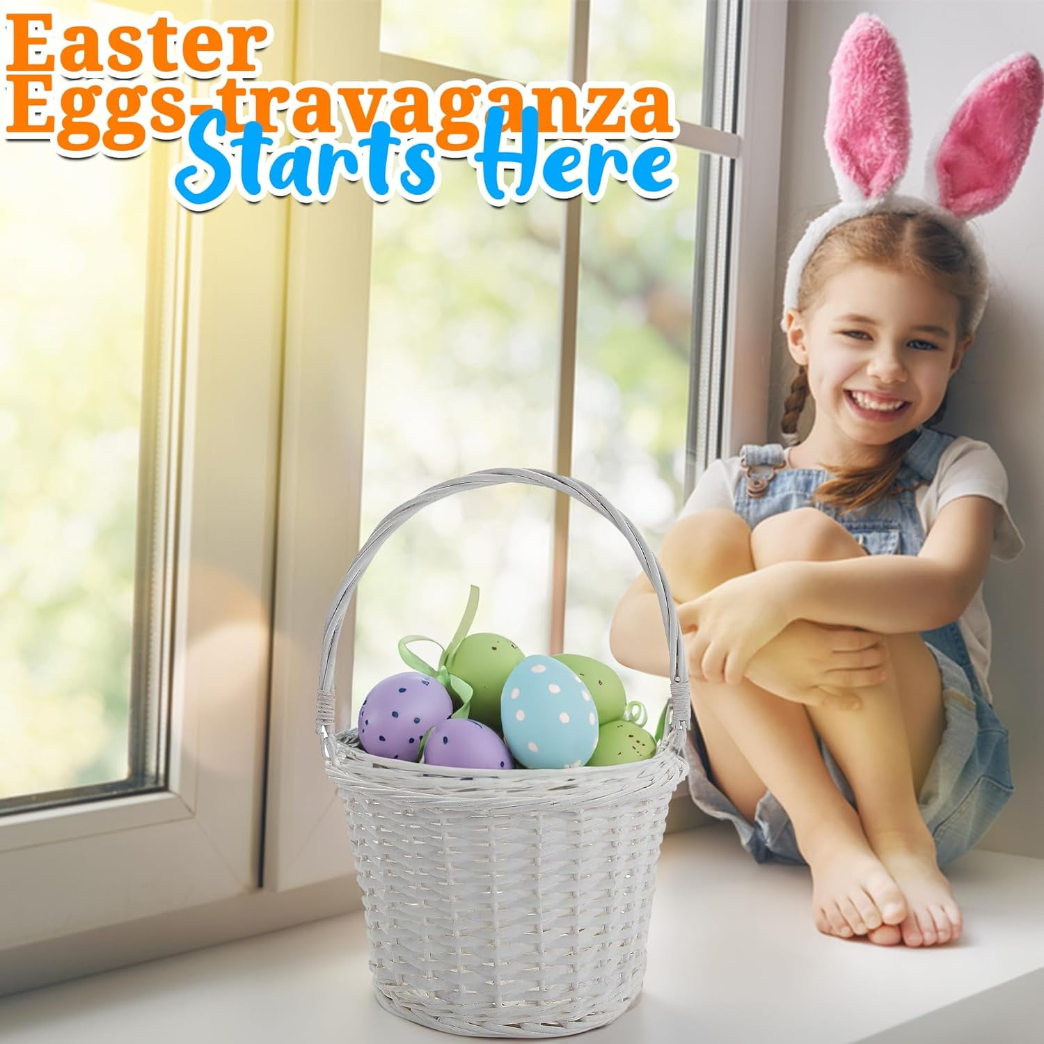 Fun Express 12 Inch White Wooden Easter Basket