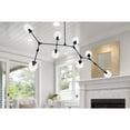 thumbnail image 5 of Elegant Lighting Cavoli 74" 9-Light Metal & Glass Chandelier in Black/Clear, 5 of 11
