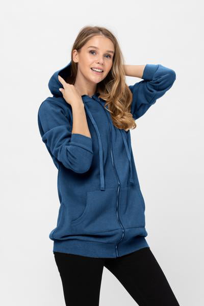 Miusey Womens Zip Up Long Hoodie Jacket Tunic Sweatshirt Open Front Cardigan