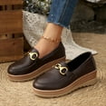 thumbnail image 4 of Tawop Womens Shoes Casual Wedge Flat Shoes for Women Round Toe Buckle Loafers, 4 of 9