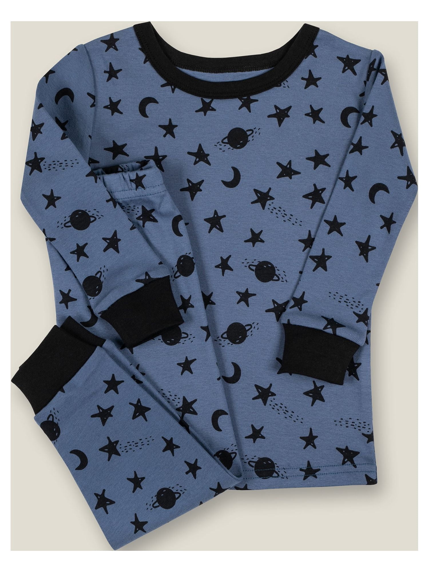 Little Star Organic Baby & Toddler Boy 4 Pc Long Sleeve & Long Pant Pajamas, Size 9 Months - 5T