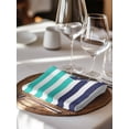 thumbnail image 6 of Anchor Turquoise Cloth Napkins Set of 6 Reusable Dinner Napkins, Modern Navy Blue White Striped Nautical Cocktail Napkin Washable Table Napkins for Wedding/Holiday Party/Baby Shower 20"x20", 6 of 7