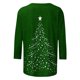 thumbnail image 3 of Camisetas de Navidad para Mujeres, 3/4 Manga Cuello Redondo Blusa con Estampado de Vacaciones, Top de Moda Casual, 3 of 5