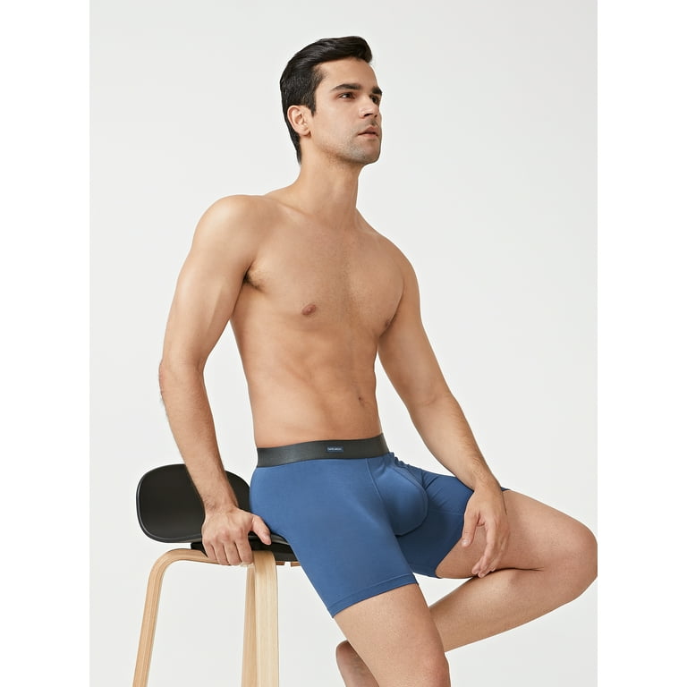 DAVID ARCHY Men's Boxer Briefs Comfy Soft Bamboo Rayon Underwear 3