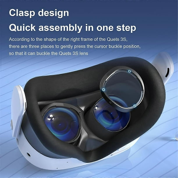 Anti Blue Light HD Lens Protector Set for Meta/Oculus Quest 3 Accessories, Glasses Spacer for Quest