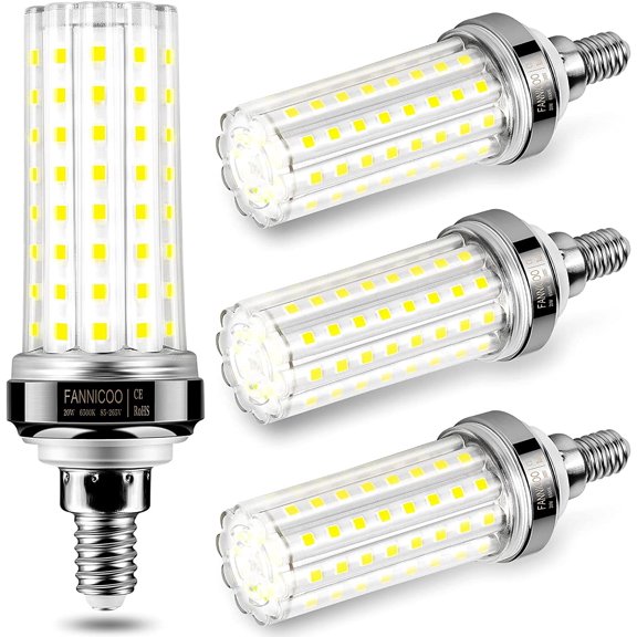 YANTON E12 YANTON Bulbs,20W YANTON Corn Light Bulb 150W Equivalent 2500 Lumen 6500K Cool Daylight White Non-dimmable YANTON Candelabra Bulbs Pack of 4