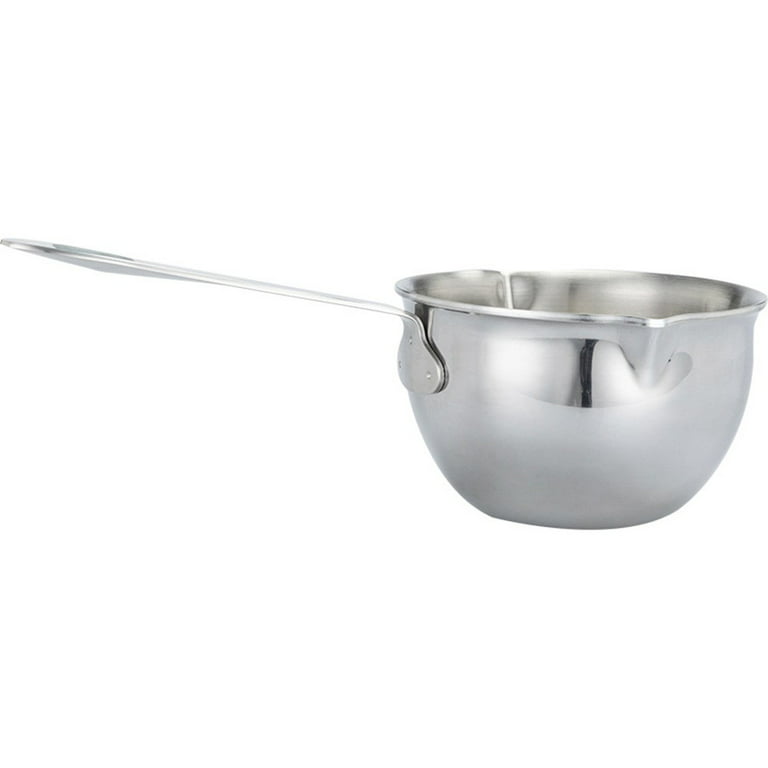 Leke 2pcs Pot Gravy Stainless Steel Milk Pot Mini Sauce Pan Non Stick Small Saucepan,Silver, Size: Silver(60ML)