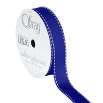 Offray Ribbon, Royal Blue 5/8 inch Grosgrain Polyester Ribbon, 9 feet