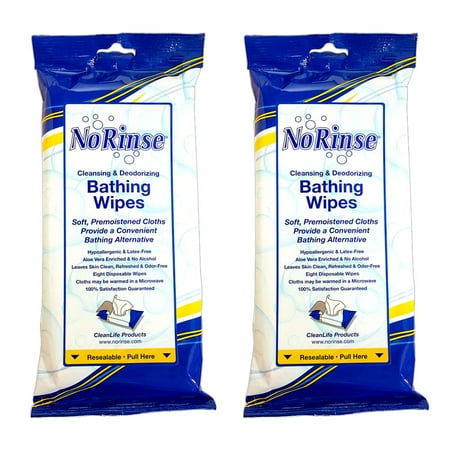 Body Electrical Wiper - (Set/2) No Rinse Bathing Wipes Cleans & Deodorizes Caregiver Body Wipes