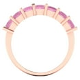 thumbnail image 5 of 1.75 ctw Wedding Band for Women - 18K Rose Gold Simulated Pink Diamond Stackable Eternity Ring, 5 of 6