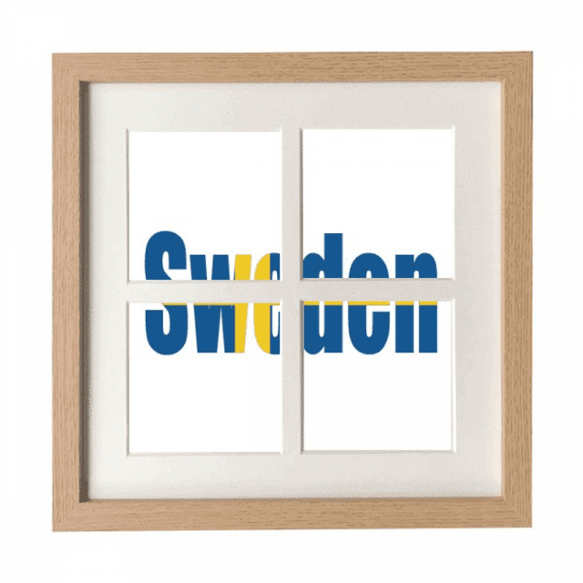 Sweden Country Flag Name Art Deco Fashion Frame Wall Tabletop Display 4 Openings Picture
