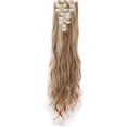 thumbnail image 3 of LELINTA Women 24" Long Curly Full Head Clip in Synthetic Hair Extentions 8 Piece 18 Clips Black Brown Blonde, 3 of 5