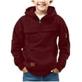 thumbnail image 4 of Hoodies for Boys Size 8-10 Boys Hoodies Half Zip Hooded Pullover Long Sleeve Oversized Sweatshirts with Pockets Fall Winter Warm Athletic Tops, 4 of 7