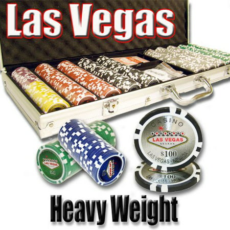 500ct. Las Vegas Casino 14g Poker Chip Set in Aluminum Metal Carry