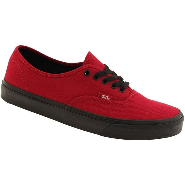 Vans - Vans Authentic Black Sole Jester Red Men's Classic Skate Shoes ...