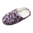 thumbnail image 2 of Leozcaa Women's Slip on Fuzzy House Slippers Memory Foam Slippers Outdoor Indoor Warm Plush Bedroom Shoes, 2 of 3