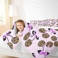 thumbnail image 4 of Feelyou Leopard Print Cherry Full Size Comforter Sets, Purple Bow-tie Bedding Sets, 3pcs, 4 of 8