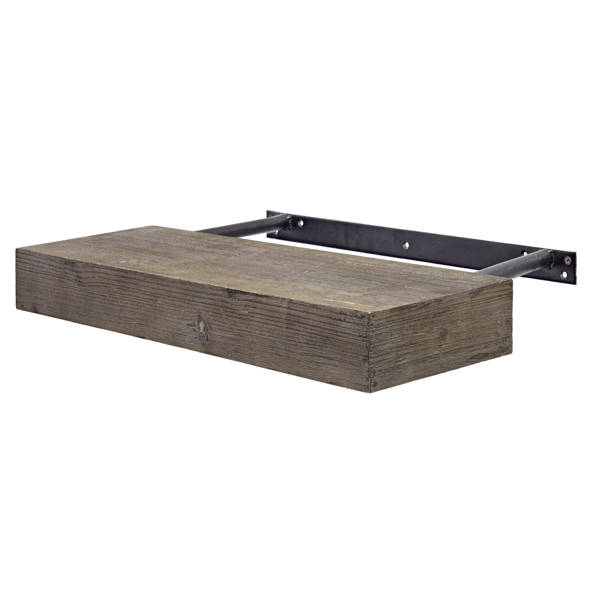 American Art Decor Rustic Wood Floating Wall Shelf Grey (Small) - 3.25" x 24.25" x 8.25"