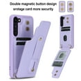 thumbnail image 2 of ELEHOLD Samsung Galaxy S23 Plus Wallet Case, Flip Card Slots Magnetic Button Kickstand Function Non-Slip Wristband Crossbody Shoulder Strap for Samsung Galaxy S23+ Fashion Leather Case,Purple, 2 of 8