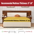 thumbnail image 6 of Queen Size Bed Frame with Storage Drawers & Built-in Nightstands, Wood Bed Frame with Linen Upholstered Headboard, No Box Spring Needed, Cream, 6 of 10