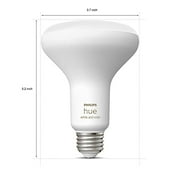 Philips Hue 2-Pack White and Color Ambiance BR30 Bluetooth 85W Smart LED Bulb, White