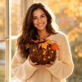 thumbnail image 3 of Rattan Lighted Pumpkin Fall Decorations,Thanksgiving Large Light-Up Rattan Pumpkin Lanterns for Indoor Outdoor Halloween Thanksgiving Decor Porch, 3 of 6
