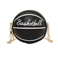 thumbnail image 1 of Bolso en forma de baloncesto bolso versátil de cuerpo cruzado para deportes al aire libre de desplazamiento negro, 1 of 8