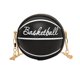 thumbnail image 1 of Bolso bandolera informal con forma de pelota de baloncesto para hombre y mujer negro, 1 of 9