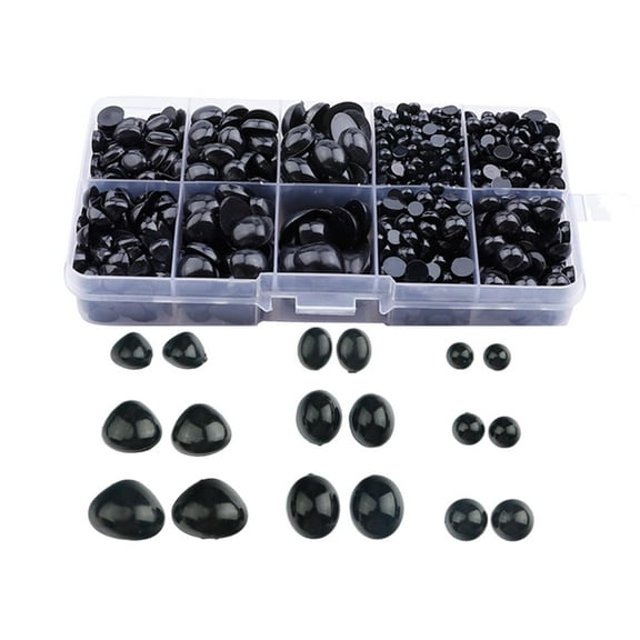 1000x Safety Black Eyes and Noses DIYCrafts Flatback Cabochon Buttons Eyes Sewing Supplies Craft Doll Eyes for Puppet Stuffed Animals Bear