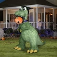 thumbnail image 2 of Gemmy Animated Halloween Inflatable T Rex with Jack O' Lantern, 7.5 ft Tall, Multi, 2 of 4