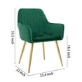 thumbnail image 2 of CangLong Modern ‎Metal Velvet Stripes Club Accent Arm Chairs, Green (Set of 2), 2 of 6