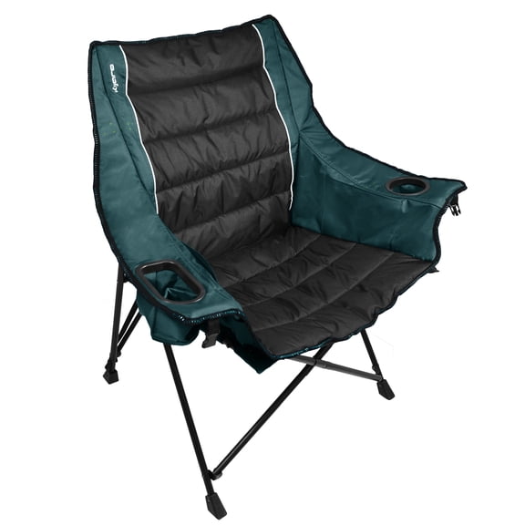 Kijaro Quilted Club Foldable Camping Chairs with Carry Bag, Cayman Blue Iguana