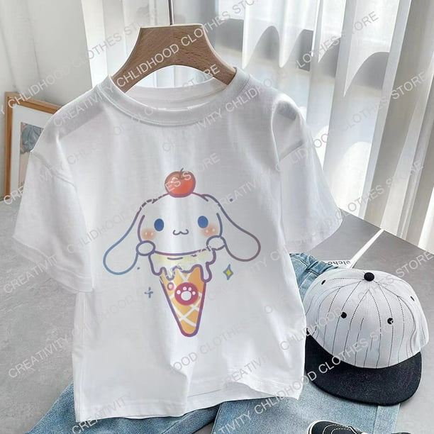 Sanrio-camiseta Kawaii para niños y niñas, ropa informal de