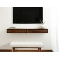 thumbnail image 3 of Kate and Laurel McCutcheon Mid-Century Floating Console Table for Entryway, 30 x 9 x 6, Walnut Brown, Decorative Transitional Floating Entryway Table for Use as Living Room Storage Wall Shelf, 3 of 11