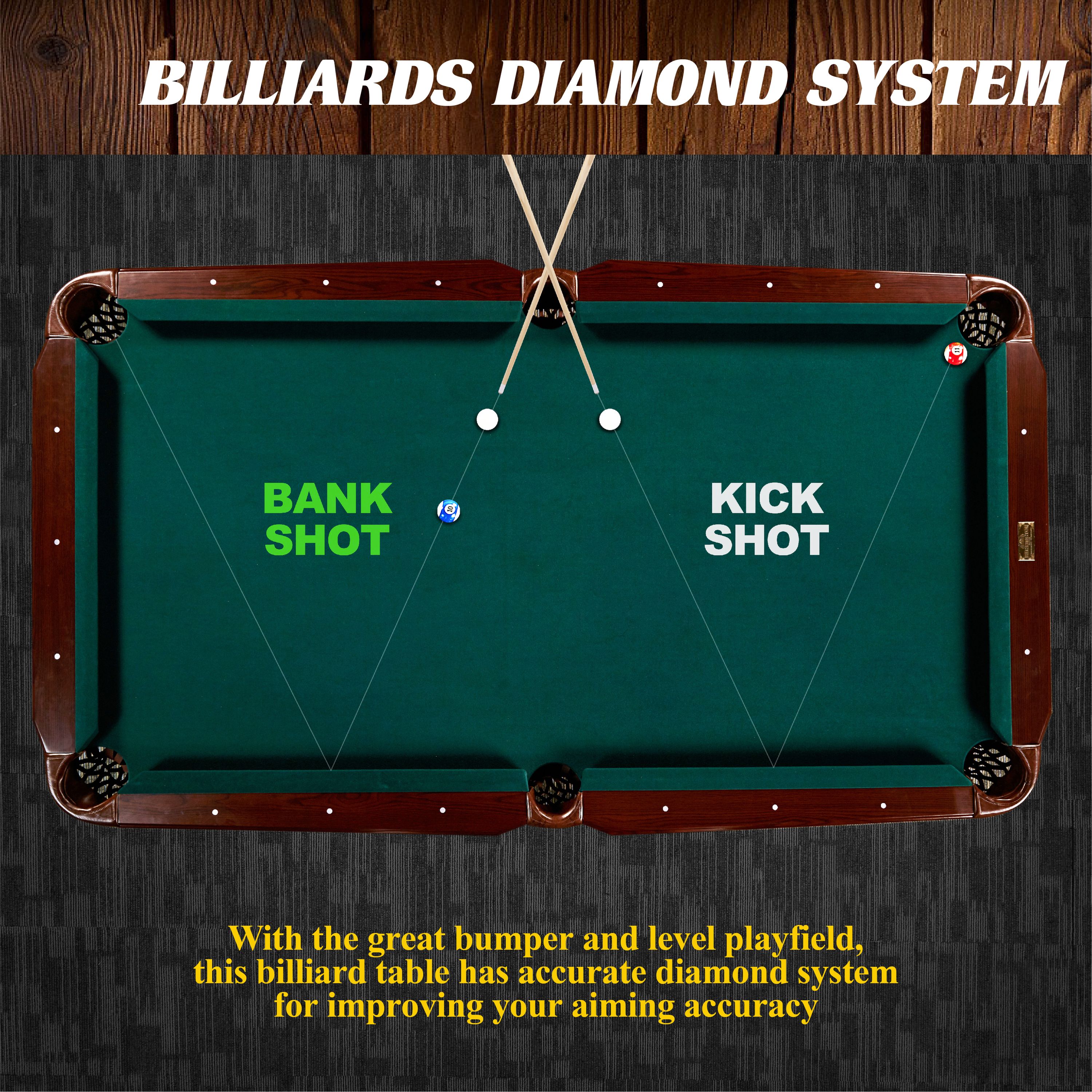 Barrington Billiards 90" Ball and Claw Leg Pool Table with Cue Rack, Dartboard Set, Green, New - image 12 of 13