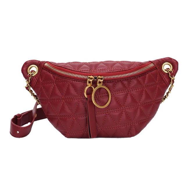 Riñonera de piel sintética para mujer, riñonera, bandolera, bandolera (rojo) Likrtyny Para estrenar