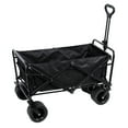 thumbnail image 3 of Anvazise Oxford Fabric Camping Trolley, Collapsible Folding Wagon Cart with Brakes, Heavy Duty Garden Cart with All Terrain Wheels, Beach Wagon Cart, Adjustable Handle, Large Capacity,Black, 3 of 12