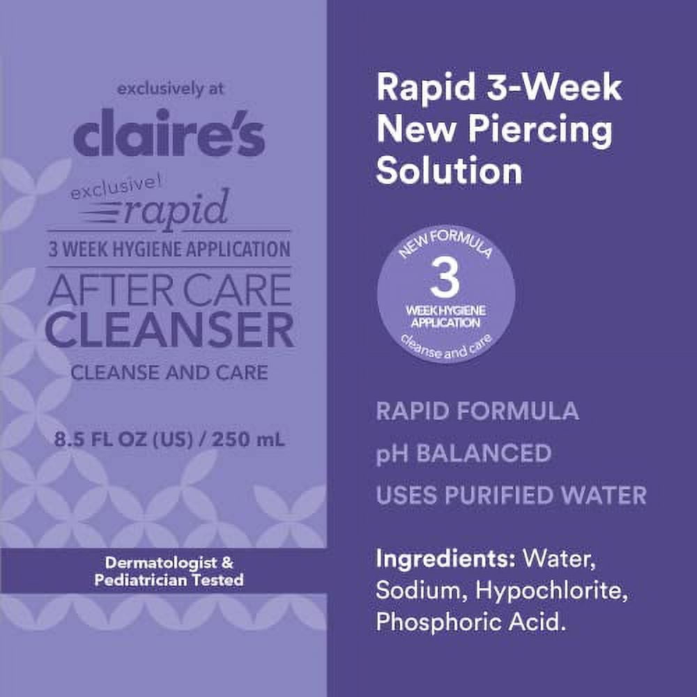 Claire's 16 Fl Oz Aftercare Ear Piercing Cleaner Solution – Designed to  Avoid Infections on Pierced Ears, Nose Piercings, and Belly Button  Piercings –