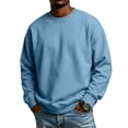 thumbnail image 3 of UDAUDU Men's Crewneck Sweatshirt Soft Fleece Long Sleeve Casual Pullover Loose Fit Athletic Sweatshirts for Daily Workout Home Wear Sky Blue 2XL, 3 of 9