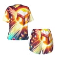thumbnail image 5 of Lsque Geometry Dash Women's Short-Sleeved Pajama Set - 2 Piece Soft and Lightweight Sleepwear Set-Large, 5 of 9