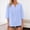 WT-Blue, variant on Rhuody Womens Spring Tops Solid Color Loose Fitting Shirt Style With Buttons And Three Quarter Sleeves T Shirt Crewneck Tee Retro Clothing Beige 2Xl