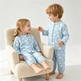 thumbnail image 2 of eczipvz Pajama Sets for Girls Unisex Kids Snug-Fit Cotton Holiday Pajama Set Soft Cute Sky Blue,2-3 Years, 2 of 5