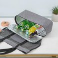 thumbnail image 4 of Mesh Beach Tote Bag with Insulated Cooler Compartment Foldable Organizer(grey), 4 of 5