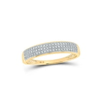 10kt Yellow Gold Mens Round Diamond Pave Band Ring 1/5 Cttw