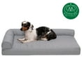 thumbnail image 5 of FurHaven Pet Products Paw-Quilted Cooling Gel Memory Foam Deluxe L-Chaise Pet Bed for Dogs & Cats - Titanium, Medium, 5 of 12