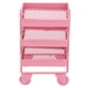 thumbnail image 1 of Mini casa de muñecas a escala 1:12, estante de almacenamiento de 3 niveles con ruedas para decoración de muebles de cocina, color rosa, 1 of 14
