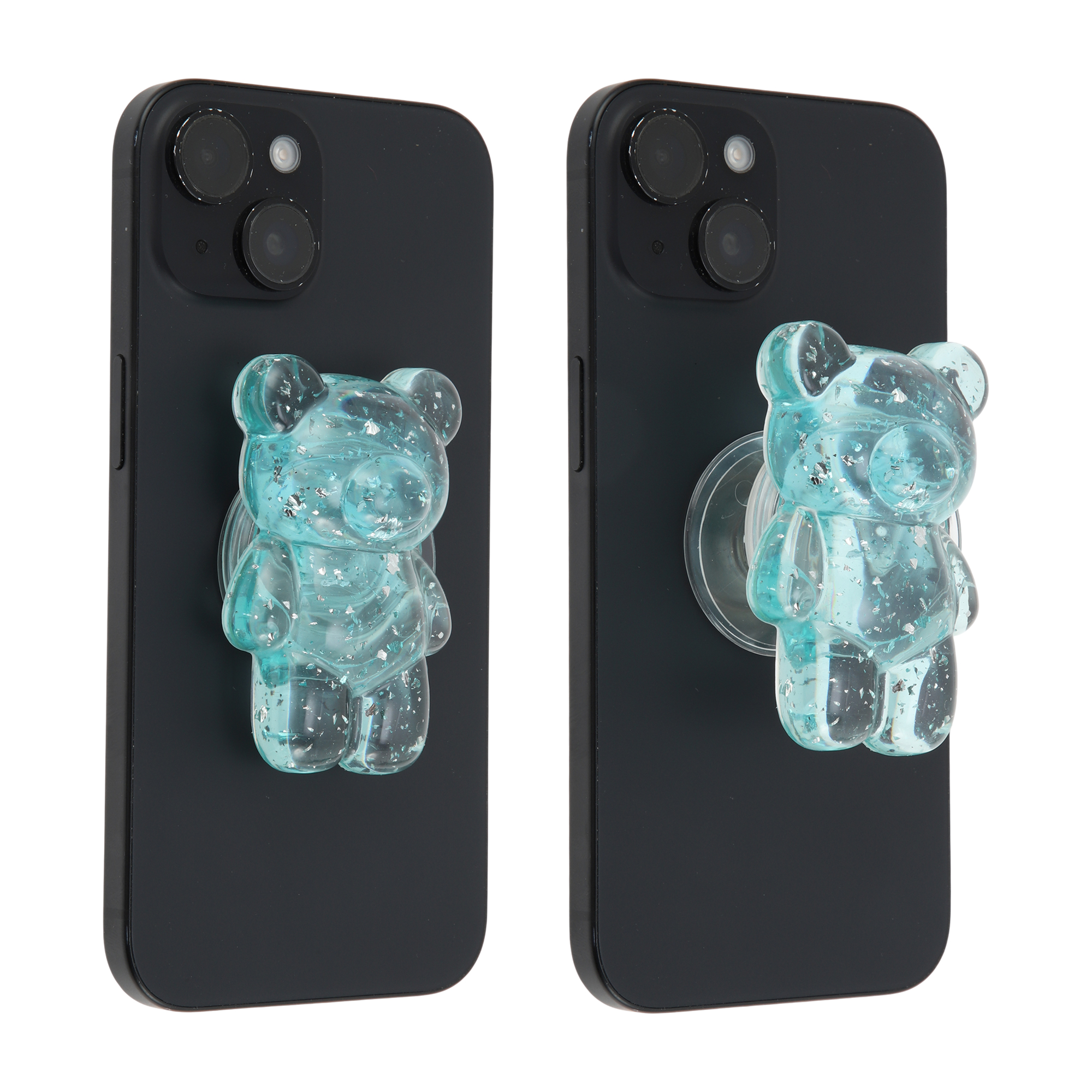 Unique Bargains Bear Silver Foil Phone Grip 1 Pc Light Blue