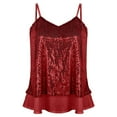 thumbnail image 6 of Women's Sequin Tank Tops Strappy Sparkly Shimmer Camisole Tops Spaghetti Straps Glitter Party Club Vest Shirts, 6 of 6